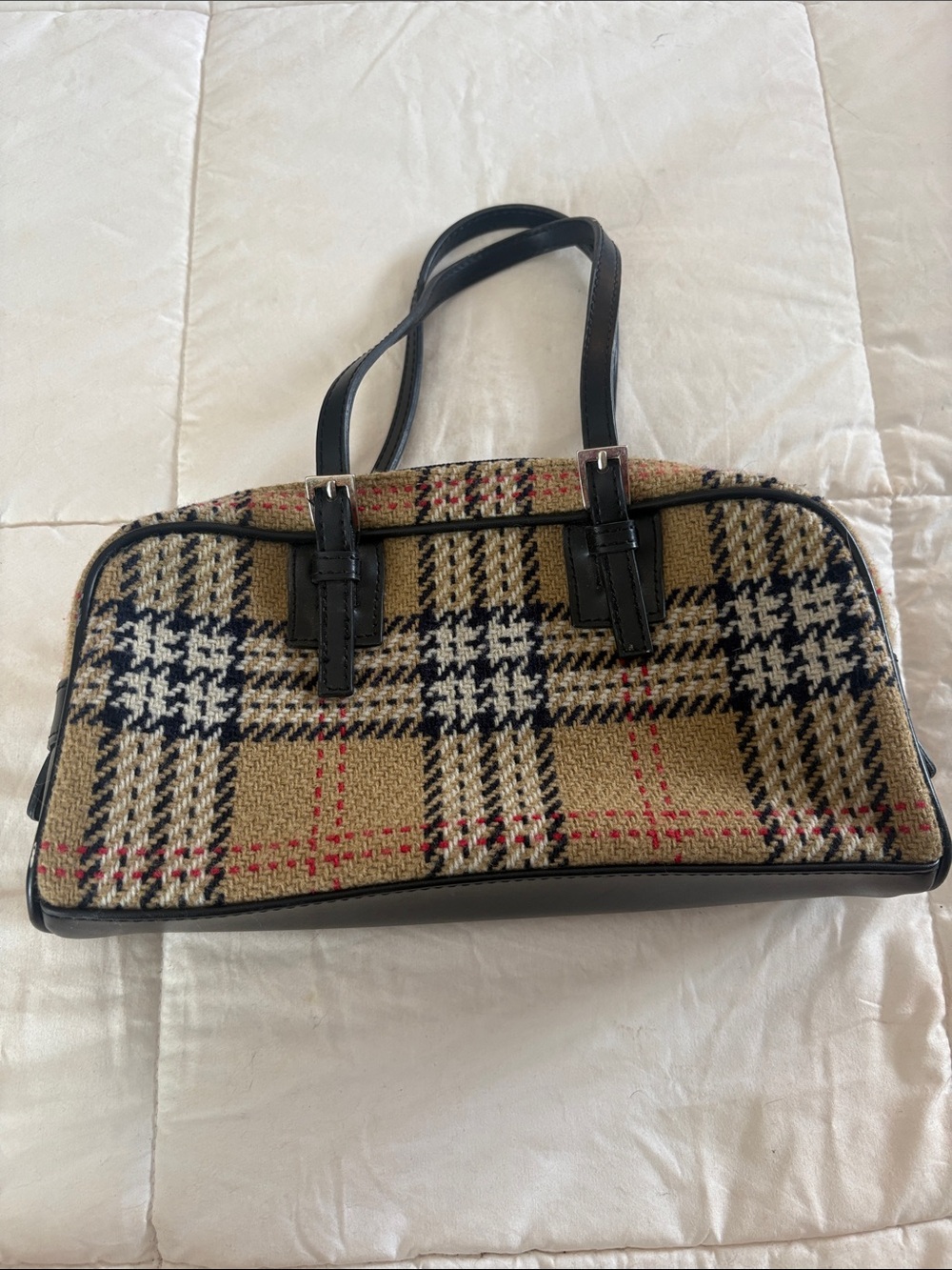 Dark Academia Plaid Print Statement Purse- Designer Inspired Goth Grunge